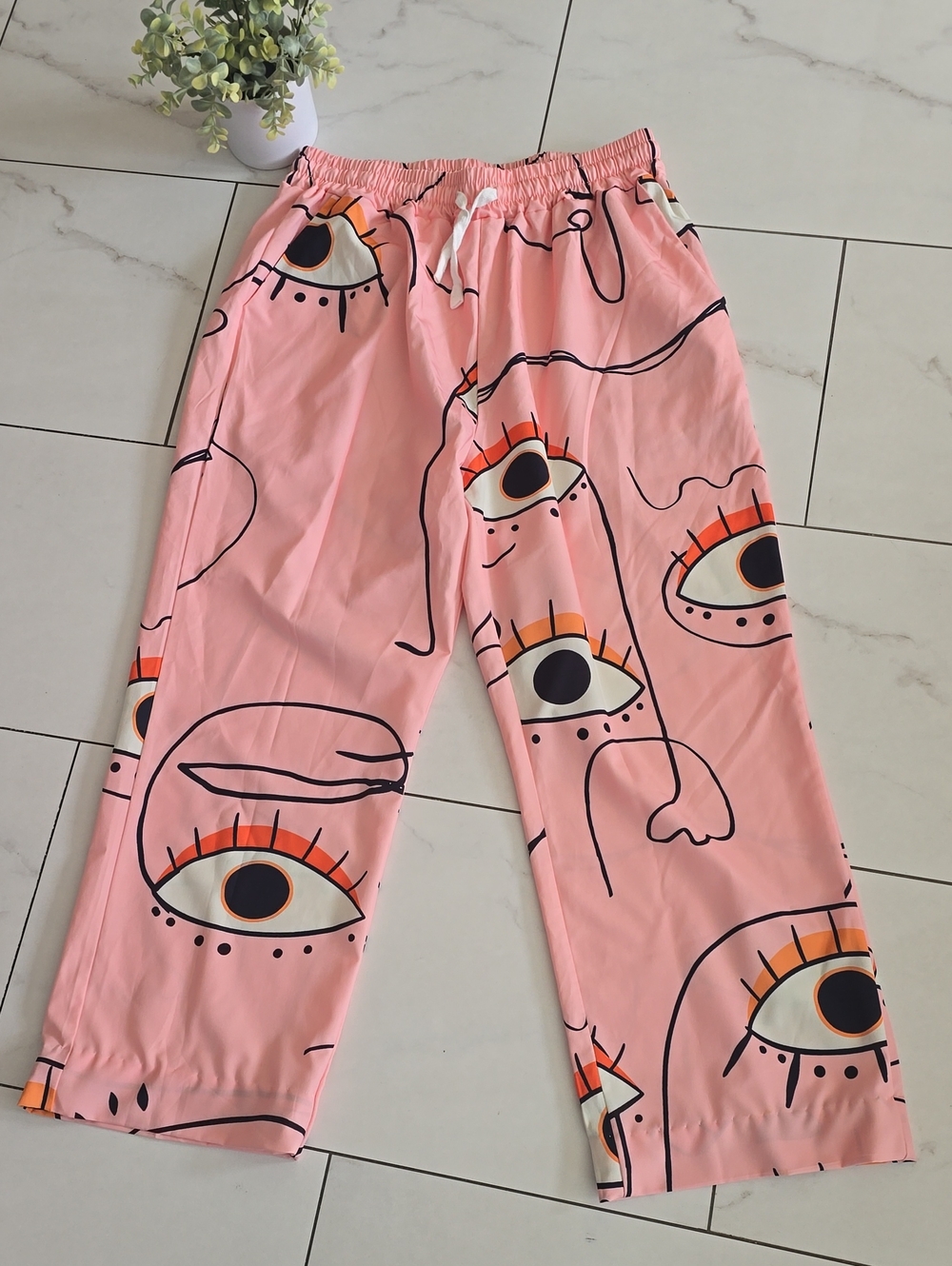 Evil Eye Pink -Print Jogger Pants